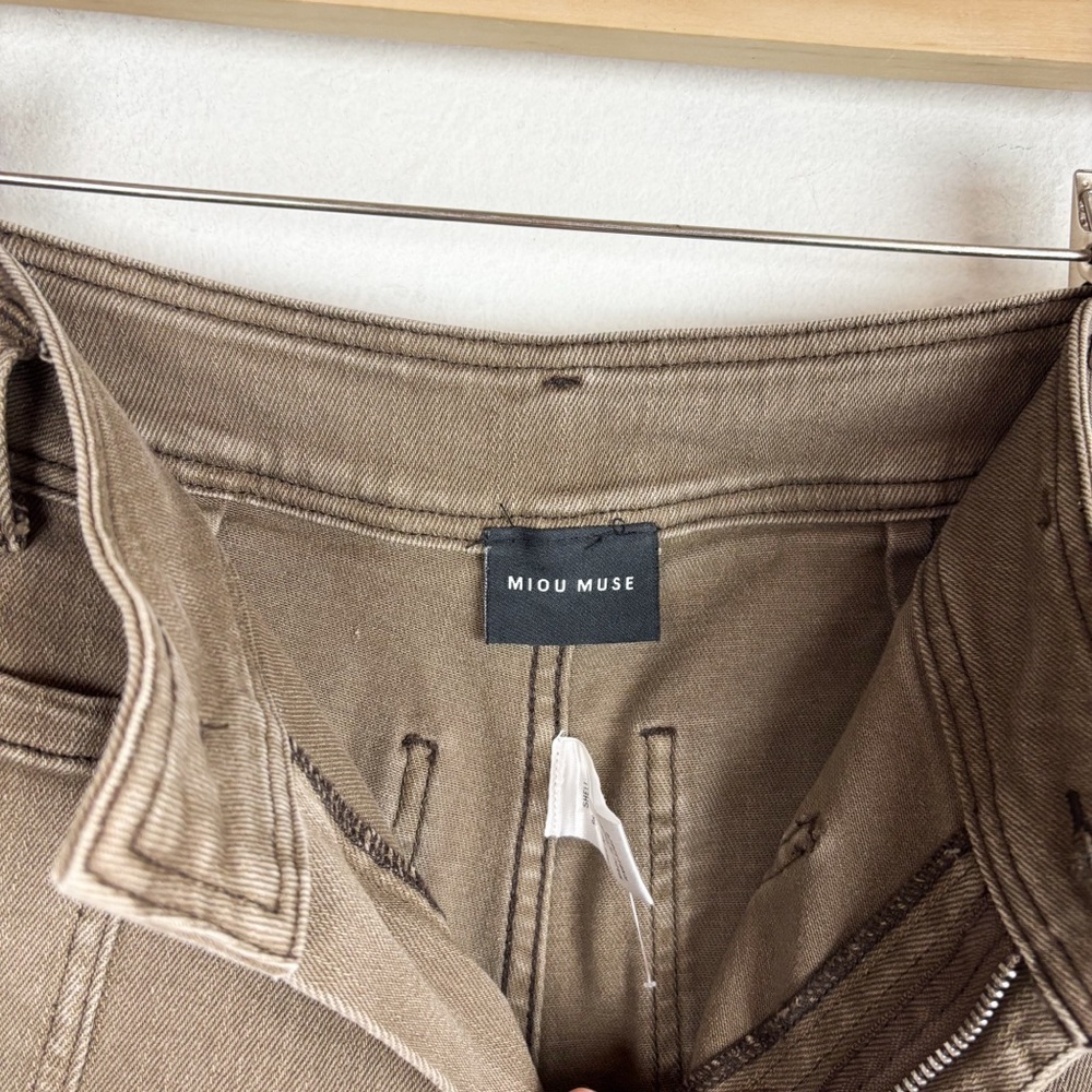 Miou Muse Mauve High Waisted Wide Leg Brown Jeans Sz L - Picture 8 of 11